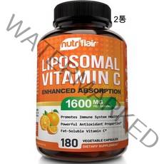 뉴트리플레어 2통 리포조말 비타민C 1600mg 180캡슐 리포솜비타민C