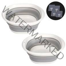 [1+1이벤트] 넘버원리빙 접이식 사각 대야 (대형) 폴딩 다용도 세수 세면대야, 그레이1개+그레이1개