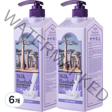 밀크바오밥 바디워시 베이비파우더향, 1000ml, 6개