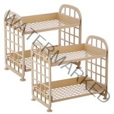 리버그린 간편 미니 2단 선반, 베이지, 2개입