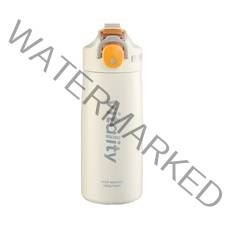 꼼꼬미 스텐 보온보냉 손잡이 헬서 빨대 텀블러, 아이보리, 500ml