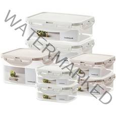 락앤락 향균 스테커블 냉장고 정리 밀폐용기 세트, 1세트, 직사각 350ml x 2p + 750ml x 2p + 정사각 600ml x 2p + 1.3L