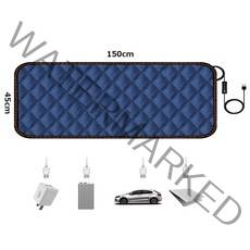 카자리코 DC 5V USB 1인용 나노카본 온열매트 전기장판 150cm X 45cm 차량용 낚시 캠핑용 전기방석 차박용 전기요, 퀼팅 네이비