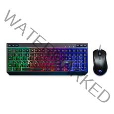 COX 레인보우 LED 멤브레인 게이밍 키보드 앤 마우스 세트 일반형, CKM700, 블랙