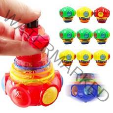 뮤직팽이(3개)세트 LED팽이 UFO뮤직팽이 번쩍이는 불빛팽이, 옐로우세트