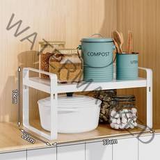 JINGHENG 주방 식탁위선반 양념통 정리대 분리 수납 선반 자취방 원룸 주방용품 신혼 집들이선물, 레이어드 화이트