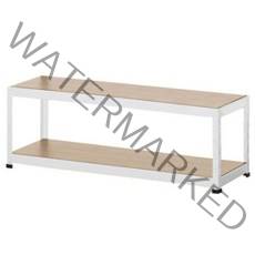 레마하우스 슈랙 철재 스탠드선반 2단 1200 x 400 x 450 mm, 화이트 프레임