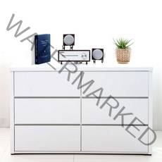 늘봄가구 전체 하이그로시 3단 5단 화이트 서랍장, 3단 와이드 화이트