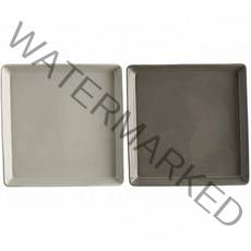 로얄베일 메종오브제 라이닝 정사각 접시 2종 세트, 1세트, 크림그레이, 모카