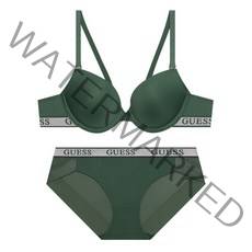게스 언더웨어 에센셜 실버밴딩 그린 브라 팬티 세트