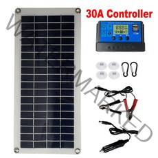 태양광패널 태양광패널거치대 연결커넥터 1000w 인버터 태양 전지 패널 세트 12v, 30a 컨트롤러 세트, 1개