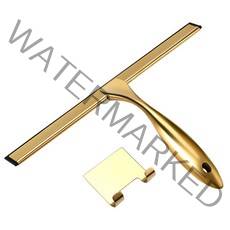 핸들 실리콘 고무 스트립 클리너가있는 스테인레스 스틸 샤워 스퀴지 홈 욕실을위한 욕실 주방 거울, 12 인치