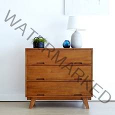 [유씨엠] 원목 3단 서랍장 900 옷장, 3단서랍장900