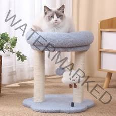 큐러스펫 고양이 2단 캣볼 스크래쳐 캣타워 미니, 블루, 1개