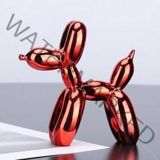 북유럽 수지 도금 풍선 개 동상 10 색 예술 조각 공예품 선물 홈 장식 거실 81, 빨간색, 25x25x9cm, 빨간+25x25x9cm