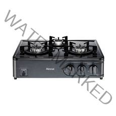 린나이 리오더 가스레인지 전면 건전지 가스렌지 스탠드타입 3구 그레이 자가설치, LPG, RT-6000
