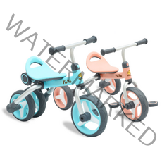 피오피오 유아용 자전거 밸런스바이크+세발자전거 2in1 어린이 자전거, 코랄핑크