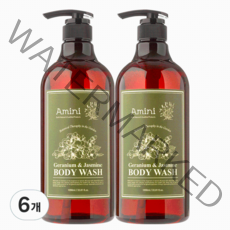 아미니 플라워테라피 제라늄 앤 쟈스민 바디워시, 6개, 1000ml