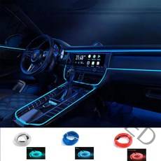 KELAKE EL 와이어 차량용 Led 차량용 엠비언트 라이트 5M, Red 5M USB