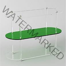 온빛디자인 아크릴 3단 선반 향수선반 화장대선반, 40cm 3단 초록