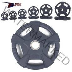 포스스포츠 5구핸들 고무 중량원판(50mm) 1.25kg~20kg/바벨/플레이트/역기봉/중량봉, (중량원판)1.25kg_1개