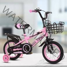 [해외직구]어린이 4발 자전거, 파란색 + 뒷좌석, 16인치