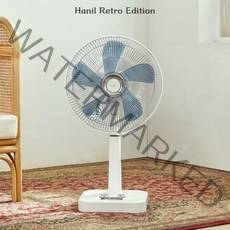 7080 인테리어 레트로 선풍기, 심플화이트+크롬가드