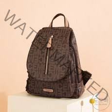 도오빠 치마쿠 여성 가죽 백팩 배낭 대용량 스퀘어 멀티 포켓 레터링 패턴 여자백팩 여행 가방