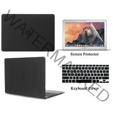 Apple Macbook Air 13/11/MacBook Pro 13/16/15 인치 하드 쉘 프로텍터 케이스 + 키보드 커버 + 스크린 보호용 노트북 케이스, 매트 블랙, 맥북 화이트 A1342