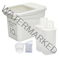 씨밀렉스 라이스키퍼 쌀통 10kg + 1300ml 잡곡통 2p, 아이보리