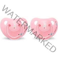 스와비넥스 해피 버니 아나토미컬 노리개 젖꼭지 라텍스 2p, 버니 핑크, 1단계(0~6개월), 2개