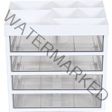 와이드서랍 화장품 소품 정리함 5단, 화이트, 1개