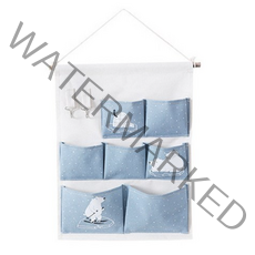 홈리얼 대용량 7칸 벽걸이 수납포켓, 블루