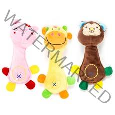 딩동펫 반려동물 정글인형 장난감 3종 세트, 돼지, 젖소, 원숭이, 1세트