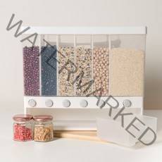 생활백서 원터치 계량 잡곡통 10kg, 화이트 + 그레이