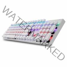 앱코 조약돌 레트로 키캡 축교환 레인보우 LED 게이밍 기계식 유선 키보드 청축, K840, 화이트, 일반형