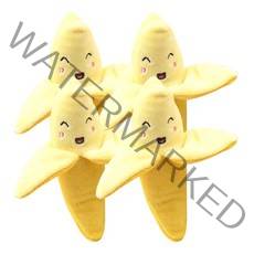 셀럽펫 바나나 봉제 삑삑이, 혼합 색상, 4개입