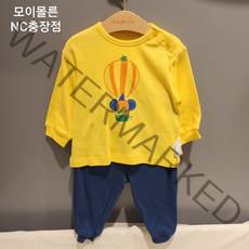모이몰른 (NC광명점) 클립코이면모달후라이스루즈상하 M231NNH16P 여유있는 루즈핏 스타일 실내복 (120 130은 어깨단추 없어요)