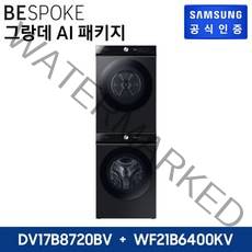 [블랙패키지]삼성 비스포크 그랑데 건조기 AI 17KG[DV17B8720BV] + 세탁기 21kg[WF21B6400KV]