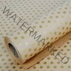 솔로몬샵 포인트도트 종이롤 포장지 대, 금색 (크라프트), 1개