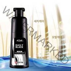 일양약품 아오미 데일리 블랙 염색 샴푸 180ml (어두운갈색)/새치/흰머리/뿌리/커버/염색/샴푸, 1개