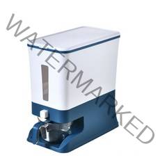 하람 원터치 계량 쌀통 10kg, 블루