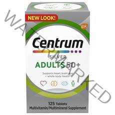 Centrum 실버 어덜트 50+ 멀티비타민 미네랄 보충제 125정 비타민 D B 칼슘 논GMO 글루텐프리