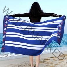 바캉스 Best 부드러운 특대형 비치타올, 블루라군, 1개