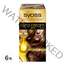 사이오스 NEW 올레오 크림 프리미엄 헤어 컬러, 1B 크리스탈베이지, 6개