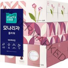 모나리자 플라워 미용 갑티슈 2겹, 180개입, 6개