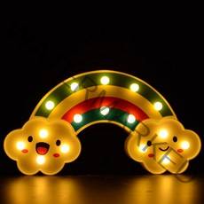 LED 나이트램프 무드등 무지개구름 스마일, 혼합색상