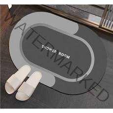 W&J 욕실 주방 현관 빨아쓰는 소프트 규조토 고급 발매트, 투톤그레이