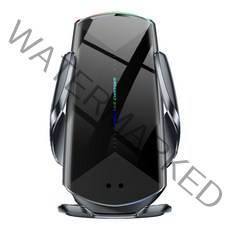 와이피 모션감지 무소음 오토슬라이딩 차량용휴대폰거치대 LED 15W고속무선충전거치대Q1 송풍구형, 블랙x1, 1개