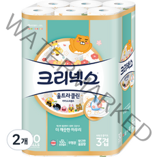 크리넥스 도톰한 천연펄프 3겹 카카오 화장지 30m, 30롤, 2개